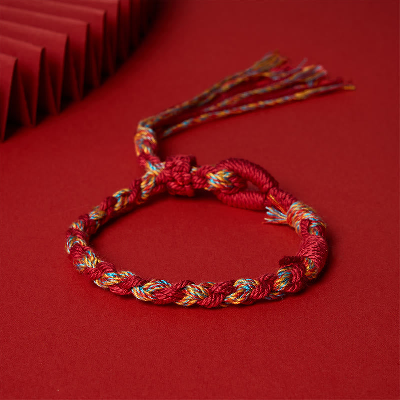 Buddha Stones Verstellbares Makramee-Armband mit roter Schnurverbindung - Rotes Band (Handgelenkumfang: 15–18 cm) - image 0