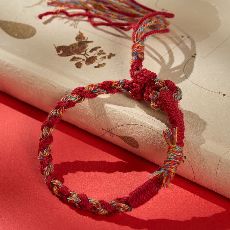 Buddha Stones Verstellbares Makramee-Armband mit roter Schnurverbindung - image 1