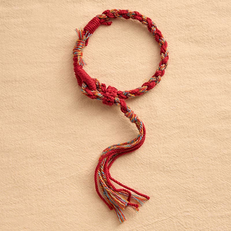 Buddha Stones Verstellbares Makramee-Armband mit roter Schnurverbindung - image 2