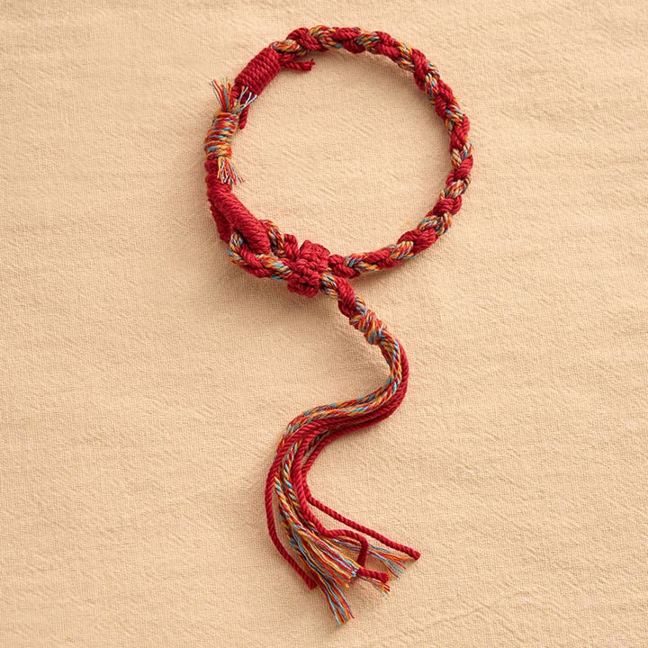 Buddha Stones Verstellbares Makramee-Armband mit roter Schnurverbindung - image 2