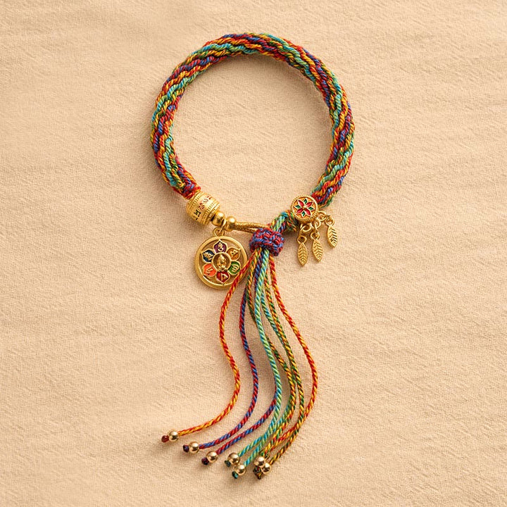 Buddha Stones Tibetisches mehrfarbiges Seil-Emaille-Om-Mani-Padme-Hum-Charm-Armband - image 2