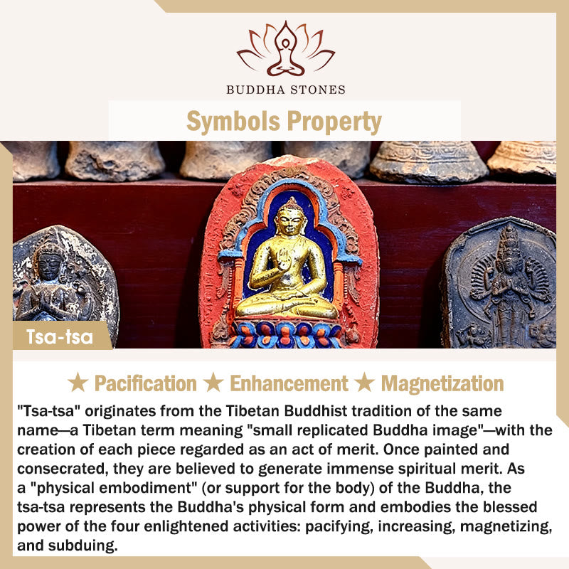 Buddha Stones Tibetische Halskette mit bemalter Tsa-tsa-Quaste und Erdungsanhänger - image 5