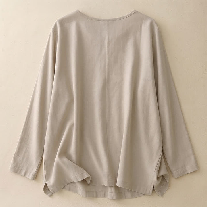 Buddha Stones Casual Plain Women's Crew Neck Design Loose Half Sleeve T-Shirt - image 29