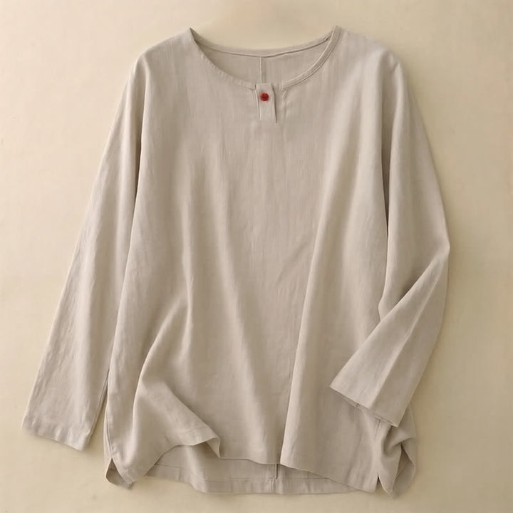 Buddha Stones Casual Plain Women's Crew Neck Design Loose Half Sleeve T-Shirt - Leinen - Langarm - US14, UK/AU18, EU46 (2XL) - image 28