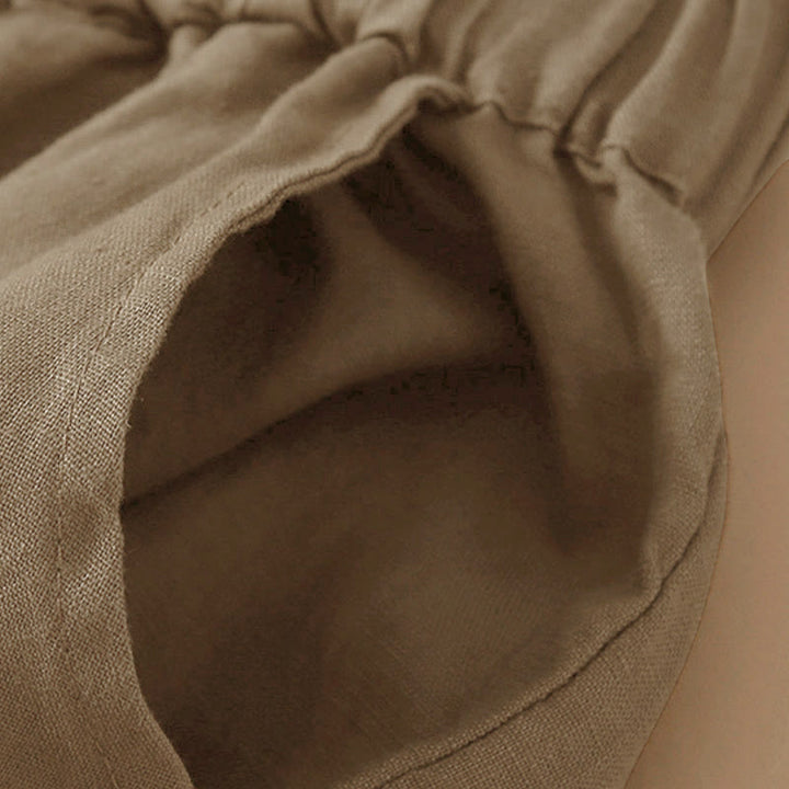 Buddha Stones Damen-Shorts aus Baumwolle mit einfarbiger Unterseite, hohlem Spitzendesign und Schnürung und Taschen - image 14