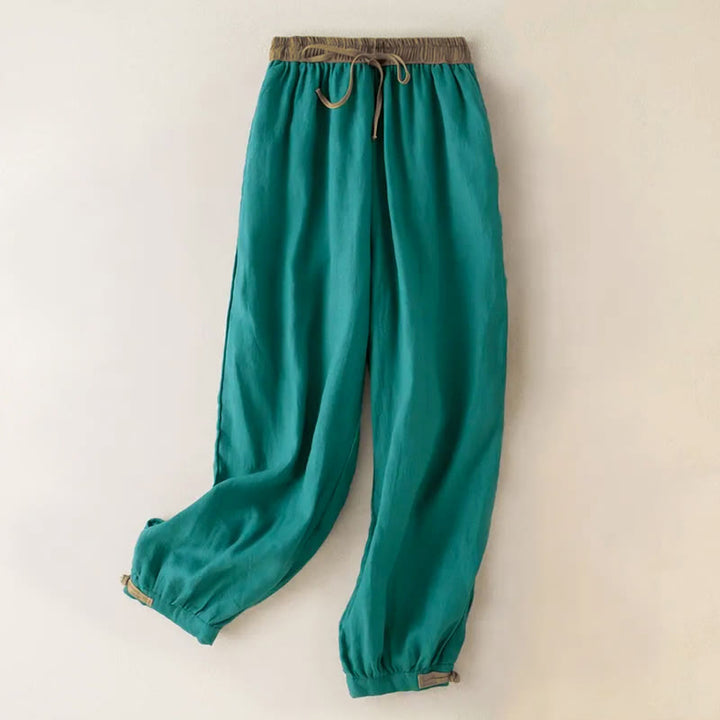 Buddha Stones – Schlichte Haremshose aus Baumwolle mit Kordelzug und Taschen für Damen - Mitteltürkis - US16, UK/AU20, EU48 (3XL) - image 11