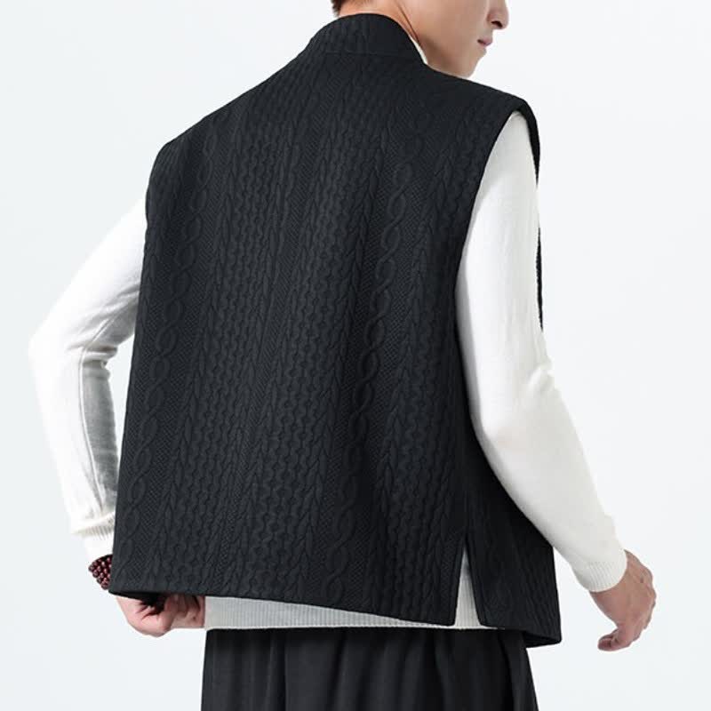 Buddha Stones Lässiges, minimalistisches Tanktop aus einfarbigem Strick für Herren – ideal für Herbst und Winter - image 19