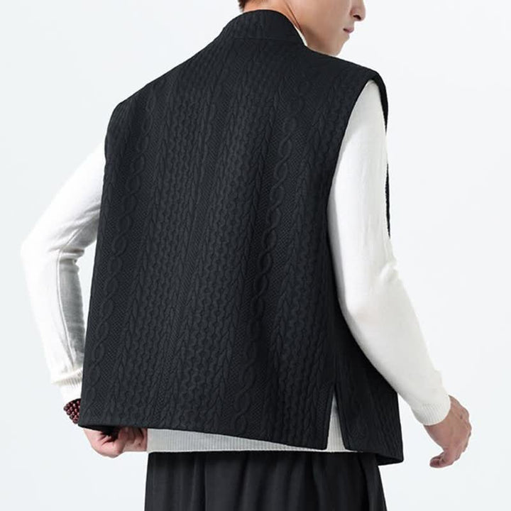 Buddha Stones Lässiges, minimalistisches Tanktop aus einfarbigem Strick für Herren – ideal für Herbst und Winter - image 19
