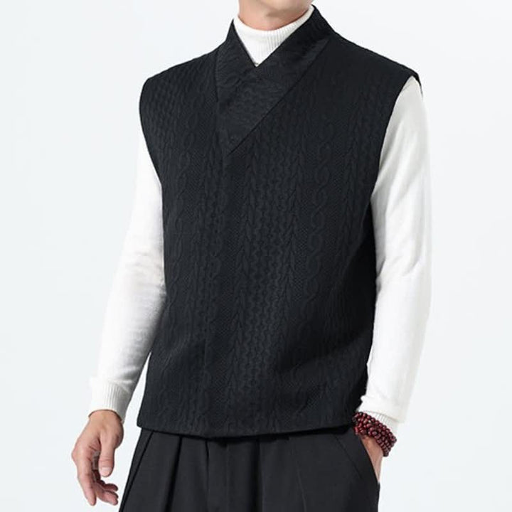 Buddha Stones Lässiges, minimalistisches Tanktop aus einfarbigem Strick für Herren – ideal für Herbst und Winter - image 18