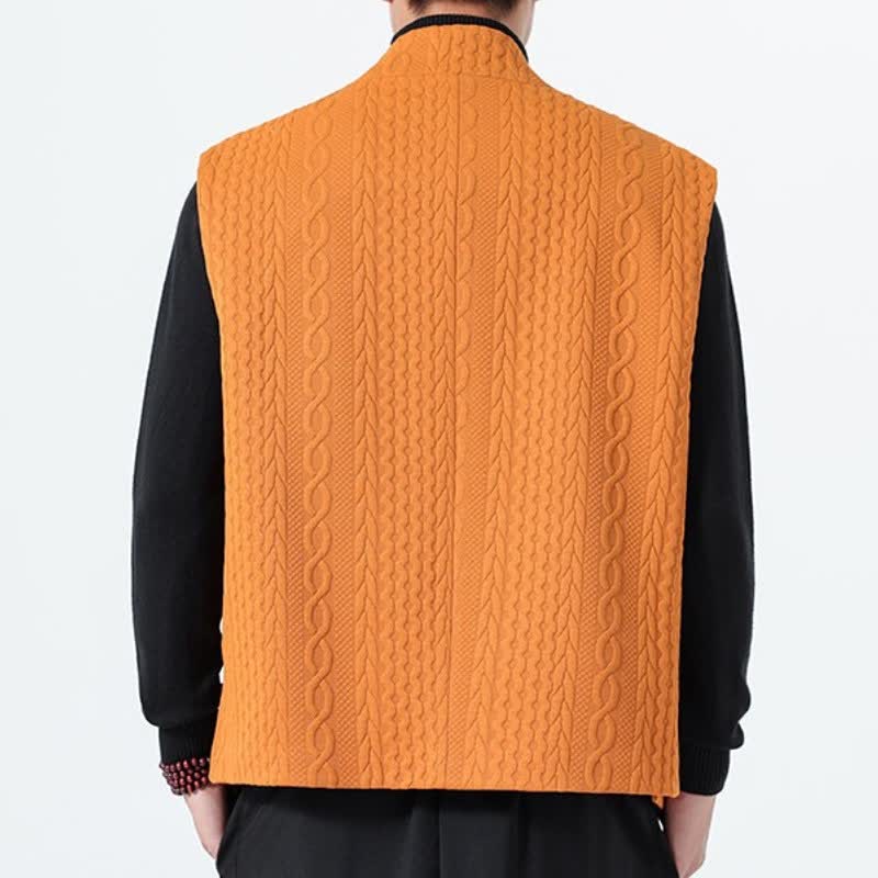 Buddha Stones Lässiges, minimalistisches Tanktop aus einfarbigem Strick für Herren – ideal für Herbst und Winter - image 13
