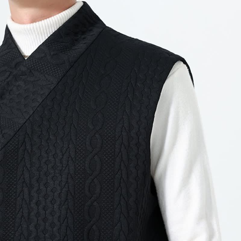 Buddha Stones Lässiges, minimalistisches Tanktop aus einfarbigem Strick für Herren – ideal für Herbst und Winter - image 23