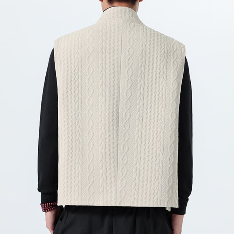 Buddha Stones Lässiges, minimalistisches Tanktop aus einfarbigem Strick für Herren – ideal für Herbst und Winter - image 8