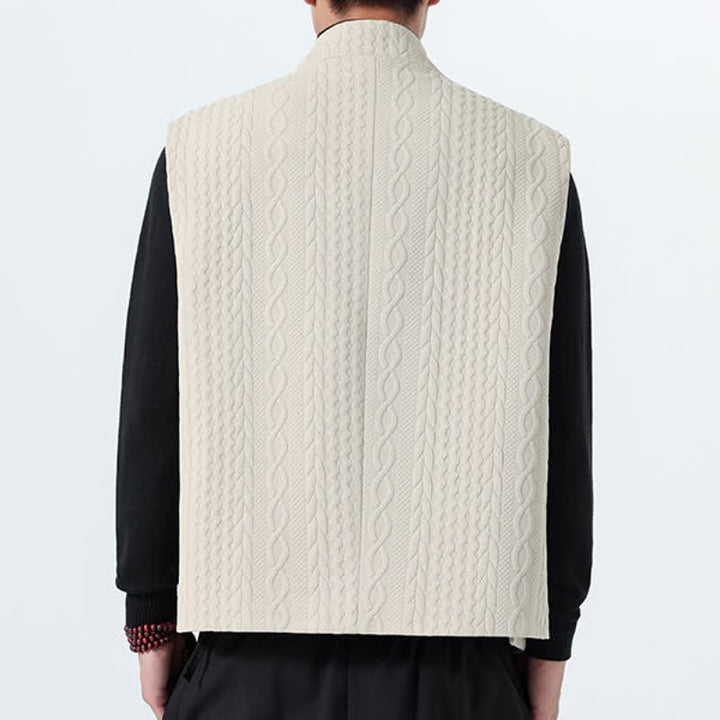 Buddha Stones Lässiges, minimalistisches Tanktop aus einfarbigem Strick für Herren – ideal für Herbst und Winter - image 8