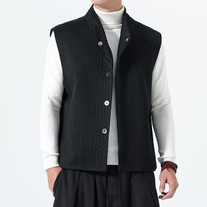 Buddha Stones Lässiges, minimalistisches Tanktop aus einfarbigem Strick für Herren – ideal für Herbst und Winter - image 21