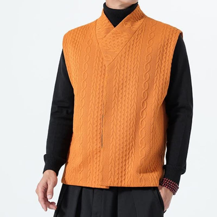 Buddha Stones Lässiges, minimalistisches Tanktop aus einfarbigem Strick für Herren – ideal für Herbst und Winter - image 12