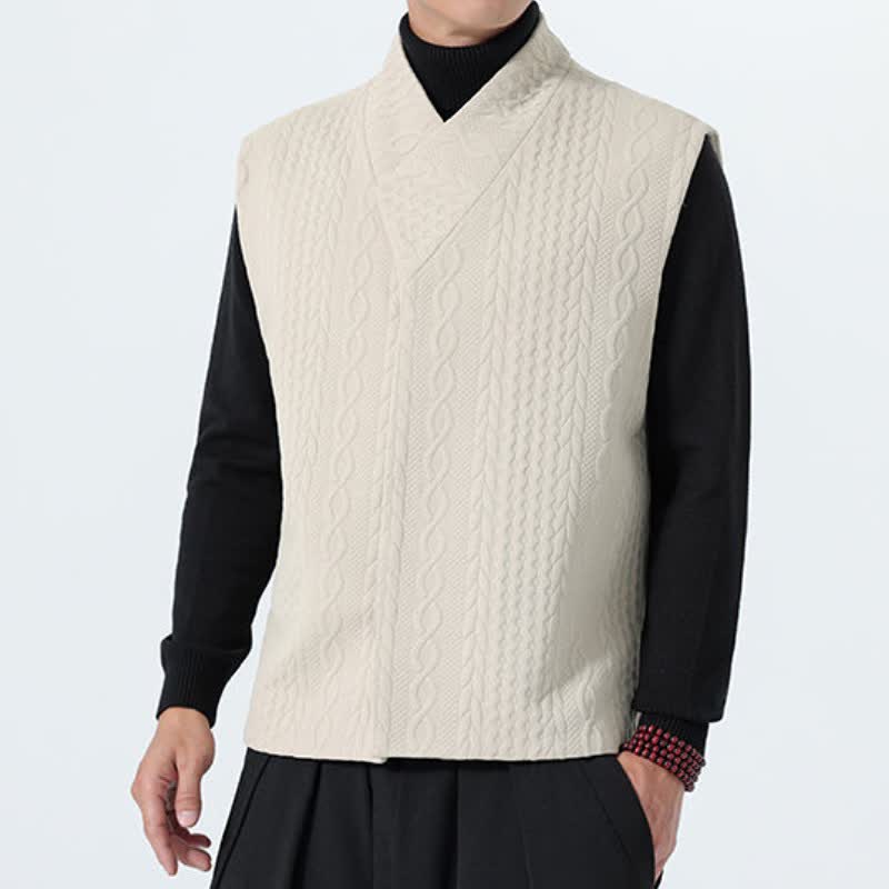 Buddha Stones Lässiges, minimalistisches Tanktop aus einfarbigem Strick für Herren – ideal für Herbst und Winter - image 7