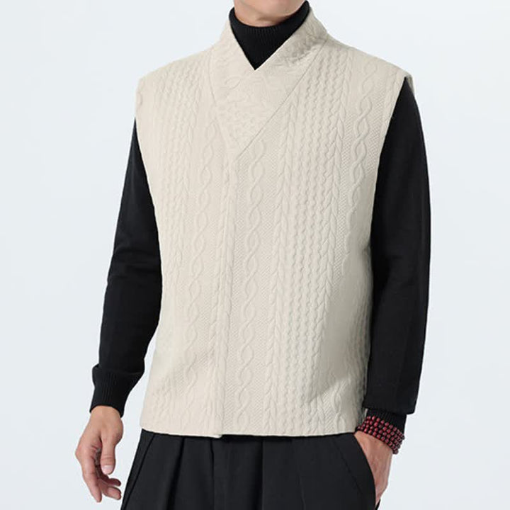 Buddha Stones Lässiges, minimalistisches Tanktop aus einfarbigem Strick für Herren – ideal für Herbst und Winter - image 7