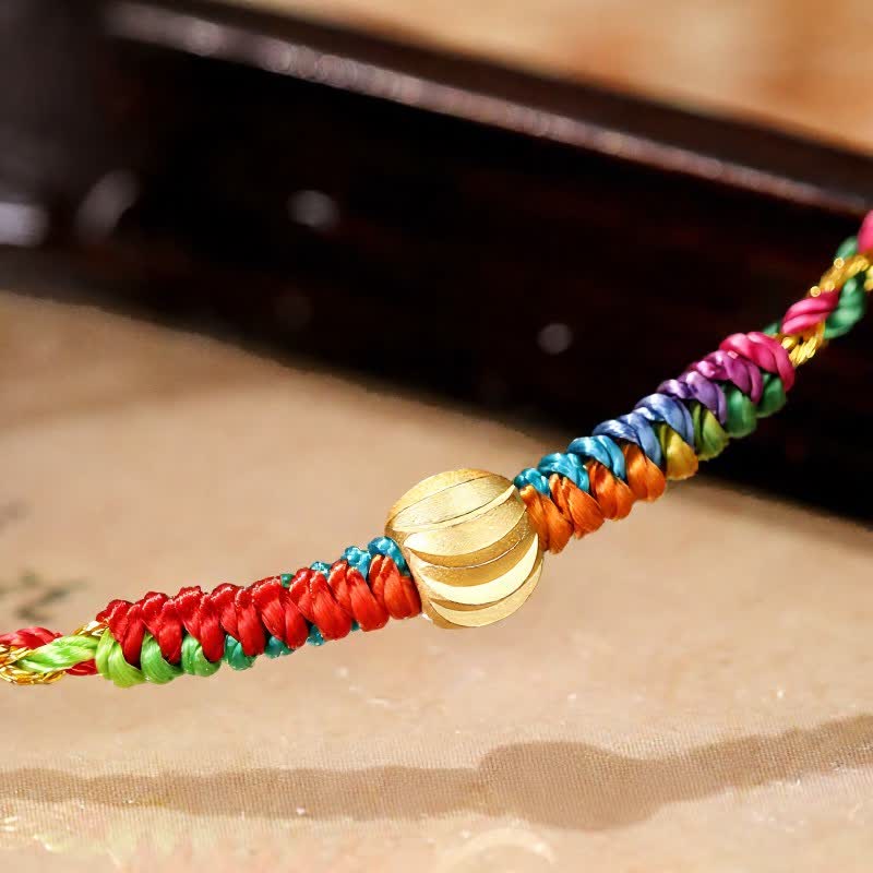 Buddha Stones Handgewebtes, farbenfrohes rotes Glückskordel-Armband - image 9