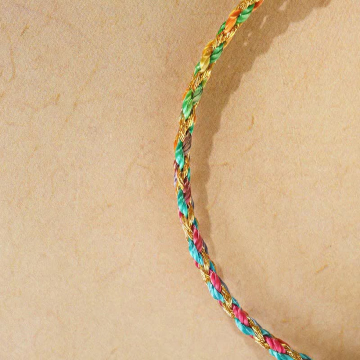 Buddha Stones Handgewebtes, farbenfrohes rotes Glückskordel-Armband - image 12