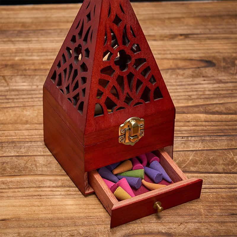 Buddha Stones, quadratische Ritualbox aus Naturholz, Räuchergefäß zur Reinigung - image 3