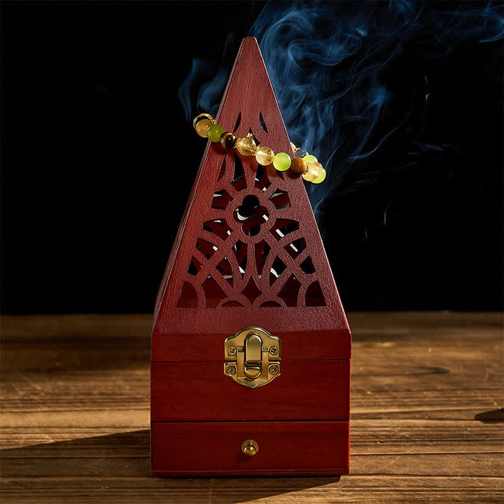 Buddha Stones, quadratische Ritualbox aus Naturholz, Räuchergefäß zur Reinigung - image 2
