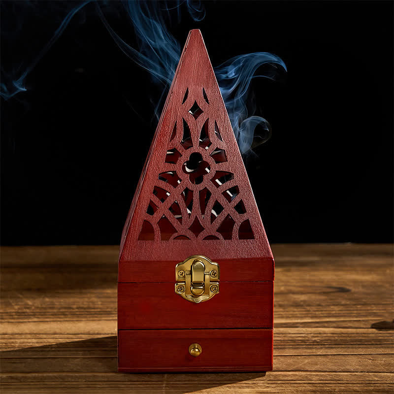 Buddha Stones, quadratische Ritualbox aus Naturholz, Räuchergefäß zur Reinigung - image 1