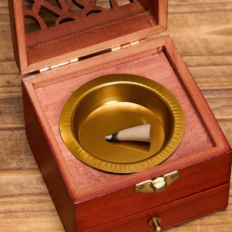 Buddha Stones, quadratische Ritualbox aus Naturholz, Räuchergefäß zur Reinigung - image 4