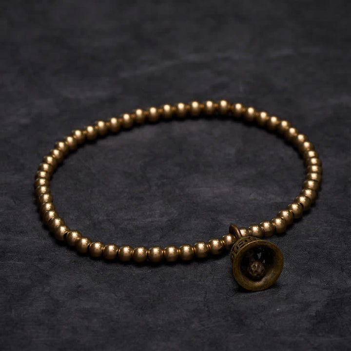 Buddha Stones Kupferperlen, chinesische Kupfermünzen, Glockenarmband - 7,1–7,5 Zoll (18–19 cm) - image 0