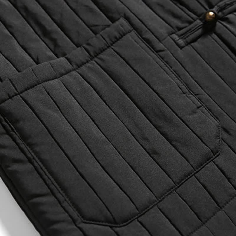 Buddha Stones Lässige Herrenjacke im Tang-Stil mit Froschknopfleiste und Tasche für Herbst und Winter - image 14