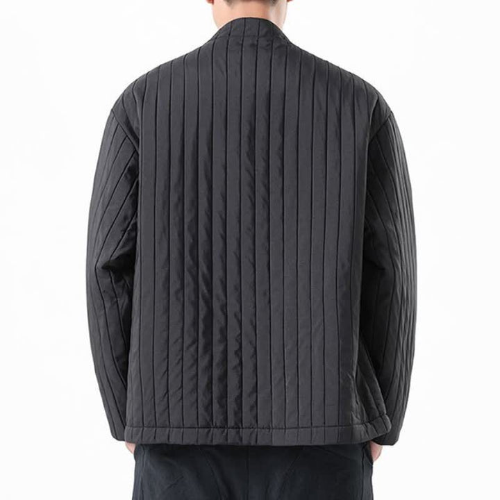 Buddha Stones Lässige Herrenjacke im Tang-Stil mit Froschknopfleiste und Tasche für Herbst und Winter - image 11