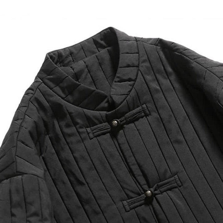 Buddha Stones Lässige Herrenjacke im Tang-Stil mit Froschknopfleiste und Tasche für Herbst und Winter - image 12