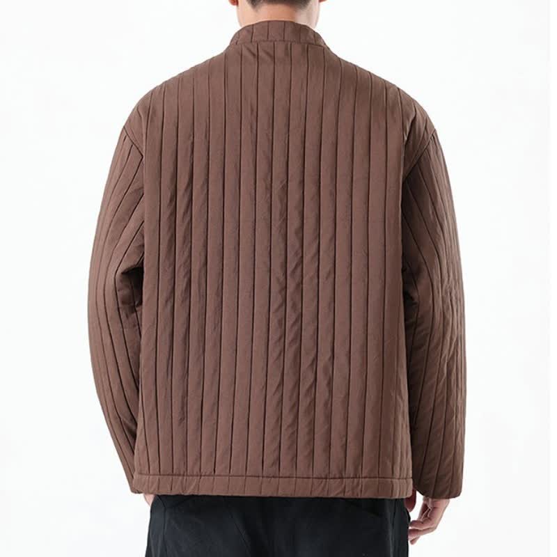 Buddha Stones Lässige Herrenjacke im Tang-Stil mit Froschknopfleiste und Tasche für Herbst und Winter - image 5