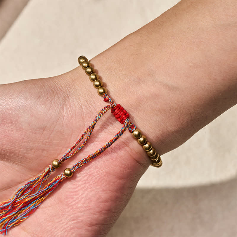 Buddha Stones Kupferperlen-Armband mit roter Schnur - image 9