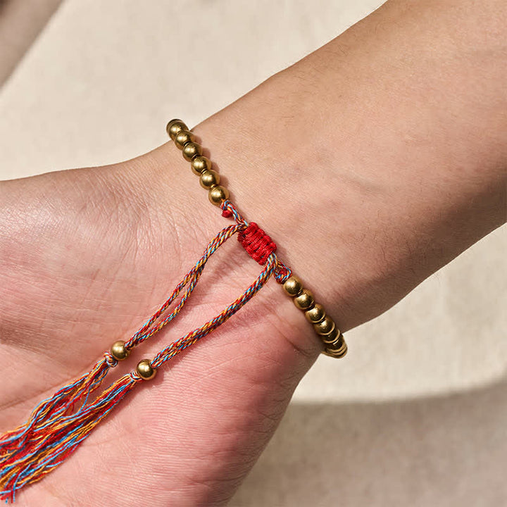 Buddha Stones Kupferperlen-Armband mit roter Schnur - image 9
