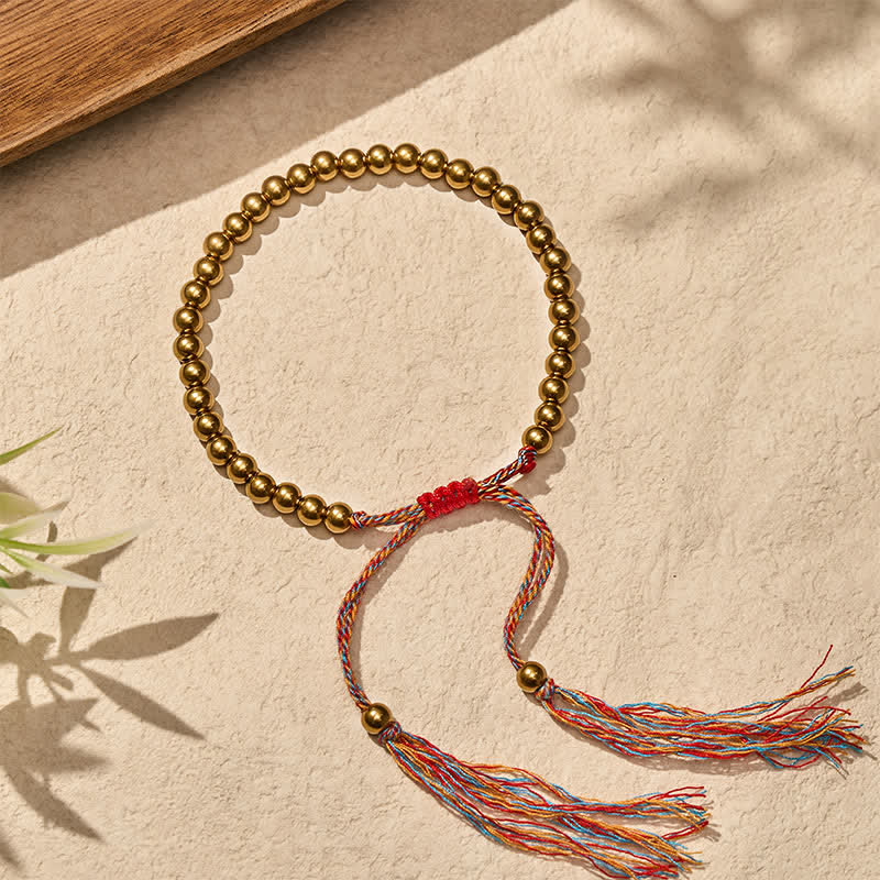 Buddha Stones Kupferperlen-Armband mit roter Schnur - image 3