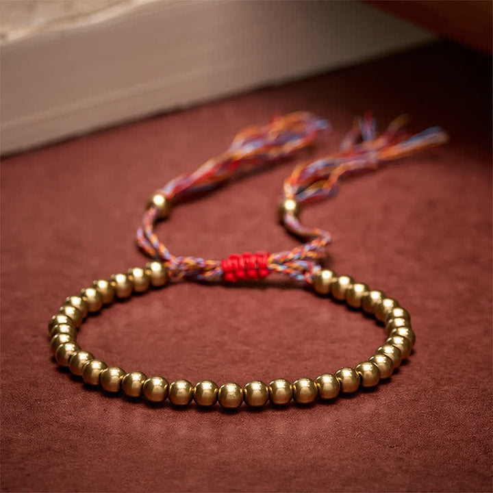 Buddha Stones Kupferperlen-Armband mit roter Schnur - Kupfer (Reichtum ♥ Glück) - image 0