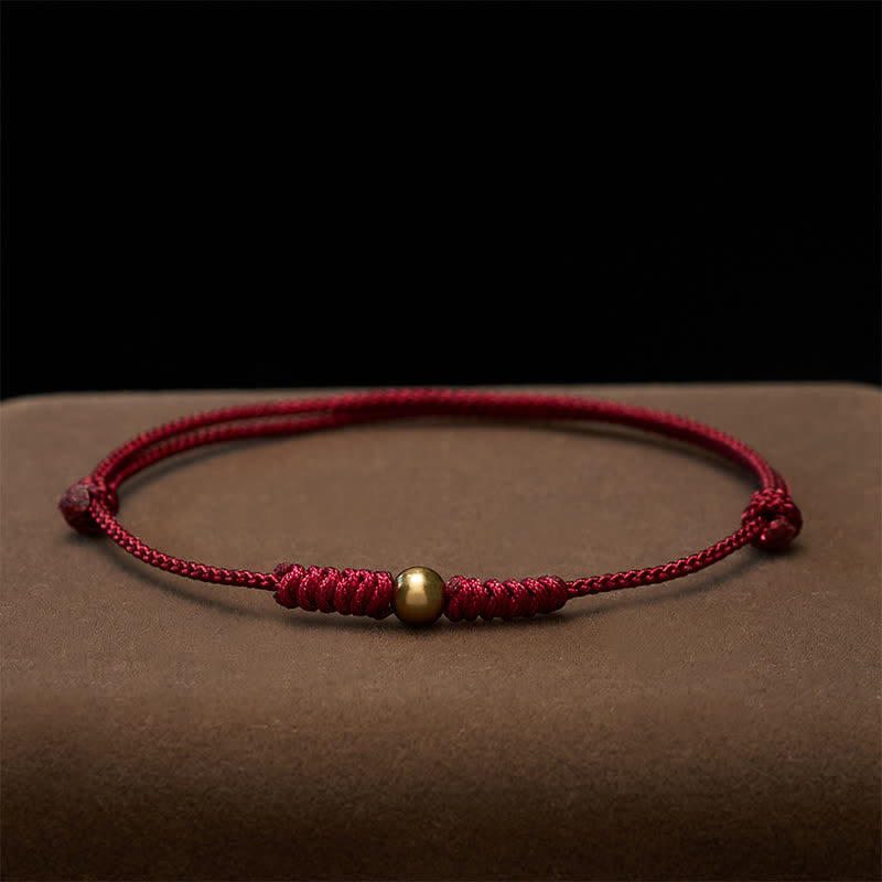Buddha Stones Armband mit Verbindungen aus rotem Faden und Kupferperlen - image 3