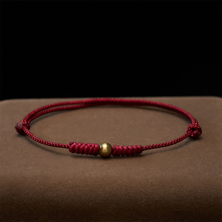 Buddha Stones Armband mit Verbindungen aus rotem Faden und Kupferperlen - image 3