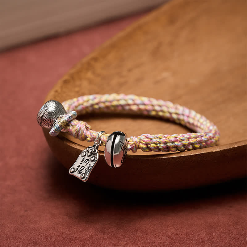 Buddha Stones Handgewebtes Armband aus tibetischem Kupfer mit Lotusglocke - image 2