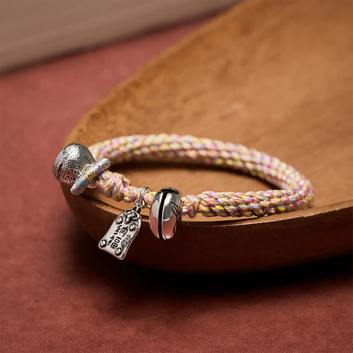 Buddha Stones Handgewebtes Armband aus tibetischem Kupfer mit Lotusglocke - image 2