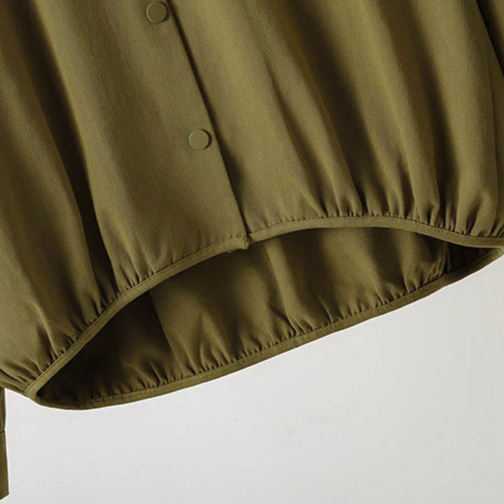 Buddha Stones Lässige Damenjacke im Tang-Stil mit Stehkragen und aufgesetzten Taschen für den Herbst. - image 8