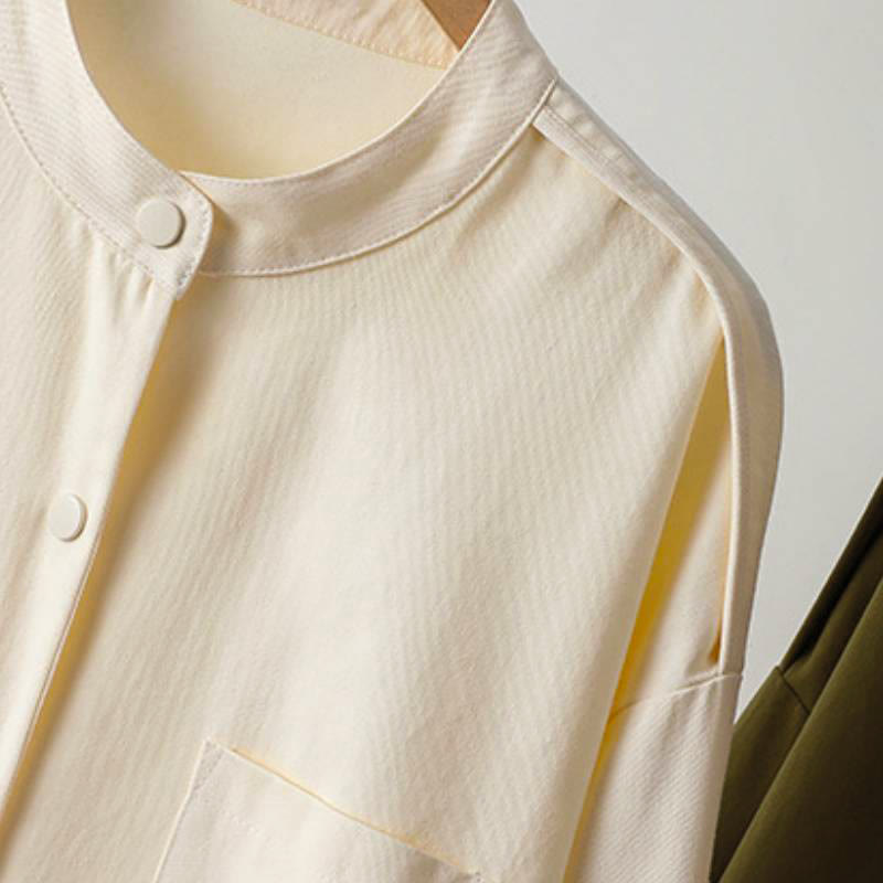 Buddha Stones Lässige Damenjacke im Tang-Stil mit Stehkragen und aufgesetzten Taschen für den Herbst. - image 17