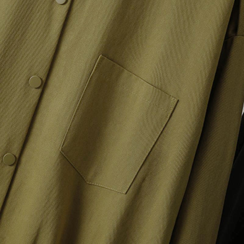Buddha Stones Lässige Damenjacke im Tang-Stil mit Stehkragen und aufgesetzten Taschen für den Herbst. - image 5