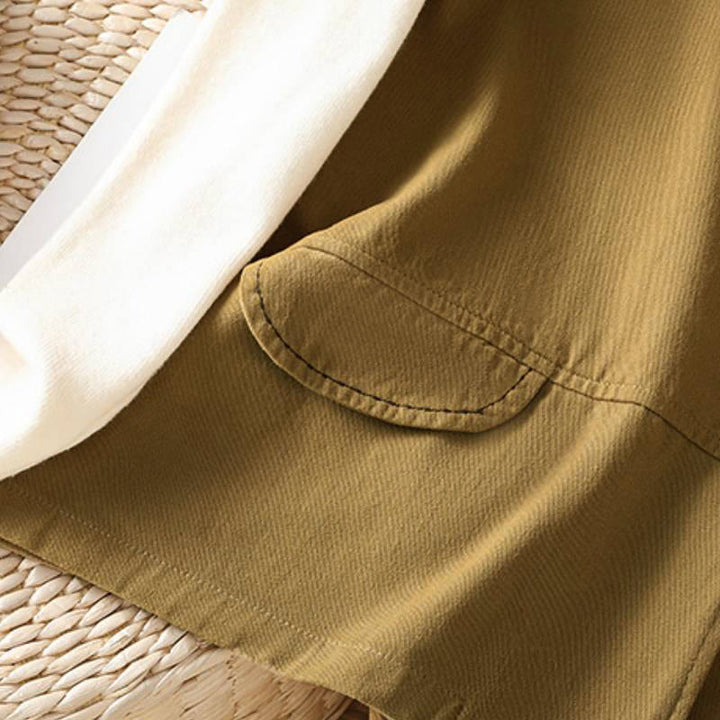 Buddha Stones Lässiges, minimalistisches Tanktop mit V-Ausschnitt, Knopfleiste und Tasche für Damen – perfekt für den Sommer. - image 10