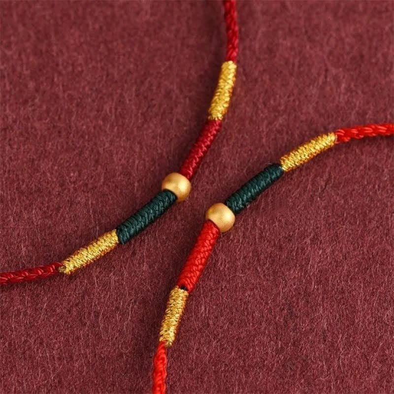 Buddha Stones Armband aus geflochtenem Kupferperlen- und rotem Seil - image 6