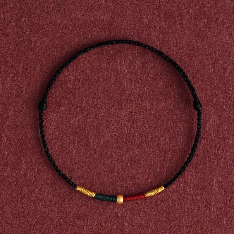 Buddha Stones Armband aus geflochtenem Kupferperlen- und rotem Seil - Schwarz (Handgelenkumfang: 15–17 cm) - image 5