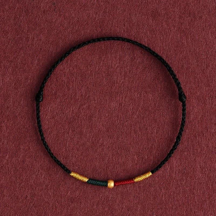 Buddha Stones Armband aus geflochtenem Kupferperlen- und rotem Seil - Schwarz (Handgelenkumfang: 15–17 cm) - image 5