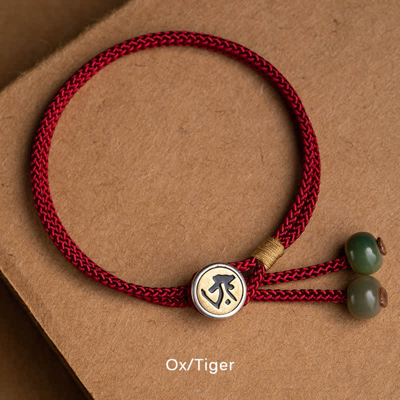 Buddha Stones, 925er Sterlingsilber, handgefertigtes Armband aus cyanfarbenem Bodhi-Samen-Schutzband, geflochten mit roter Schnur - image 1