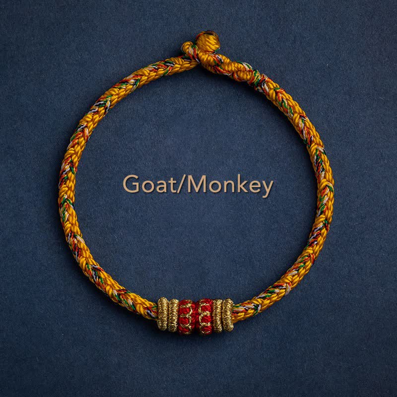 Handgefertigtes Armband aus geflochtenen Buddha Stones aus Tibet – Symbol für Glück und Stärke - Ziege/Affe - 17-19 cm - image 14