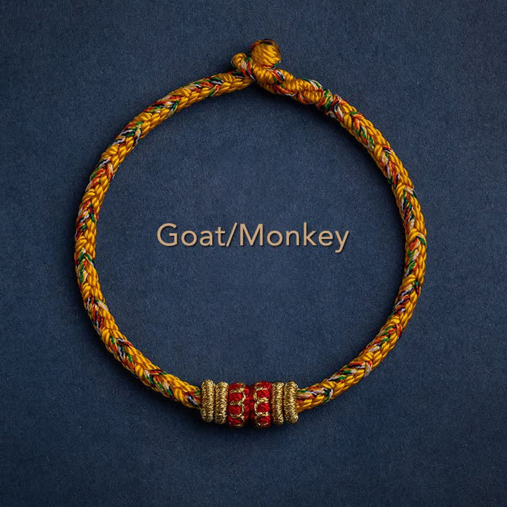 Handgefertigtes Armband aus geflochtenen Buddha Stones aus Tibet – Symbol für Glück und Stärke - Ziege/Affe - 17-19 cm - image 14